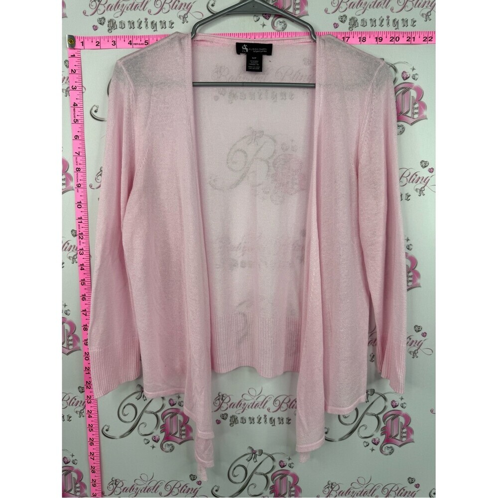 Alison Sheri cardigan bubblegum Light Pink Sheer Open-Front Cardigan